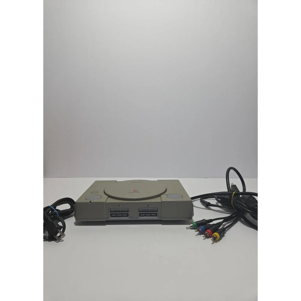 Sony PlayStation 1 PS1 SCPH-7500 Console AC AV Yellowed Working No Controller